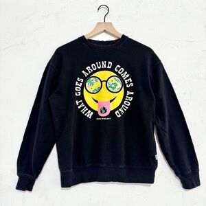 Parks Project Smiley Graphic Sweatshirt Black Women’s S Cropped Fit